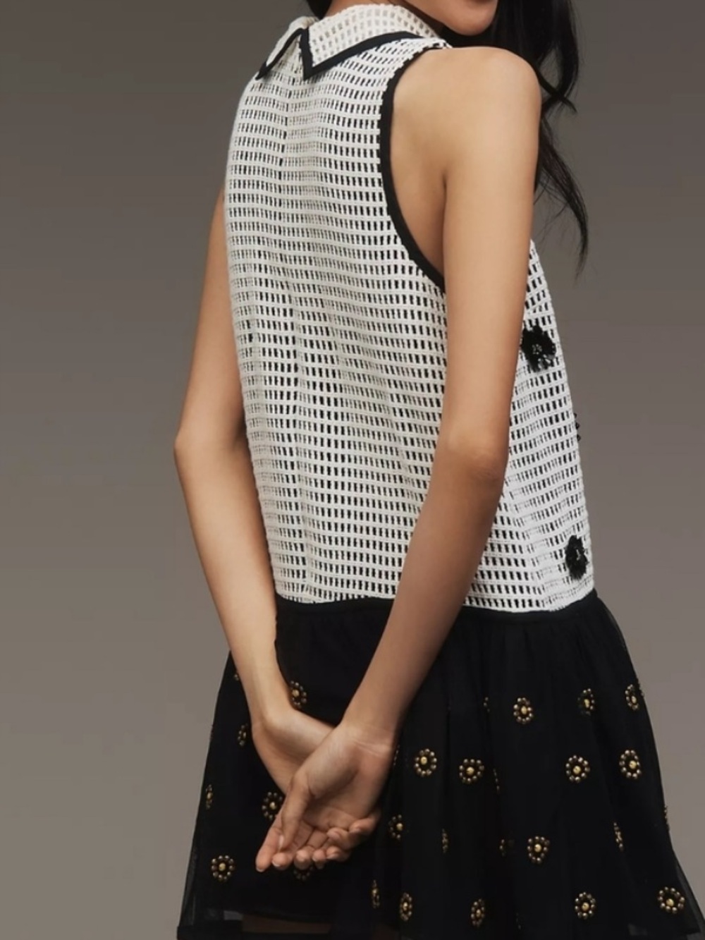 Maeve Sleeveless Embellished Drop-Waist Mini Dress - Picture 2 of 8